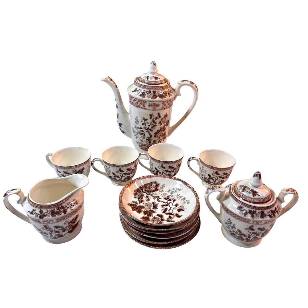 Vintage Nasco Tea‎ Set Indian Tree Pattern Japan Pot Cup Creamer Sugar 13pc